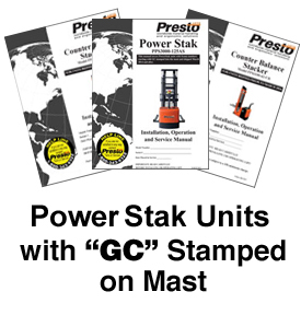 MANUALS FOR POWERSTAK UNITS with 